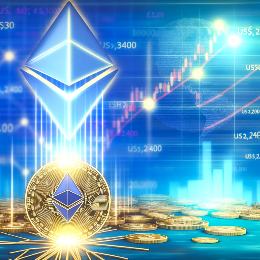 ETH Ultrapassa US$ 2.400 com Recorde na Estaca de Ethereum