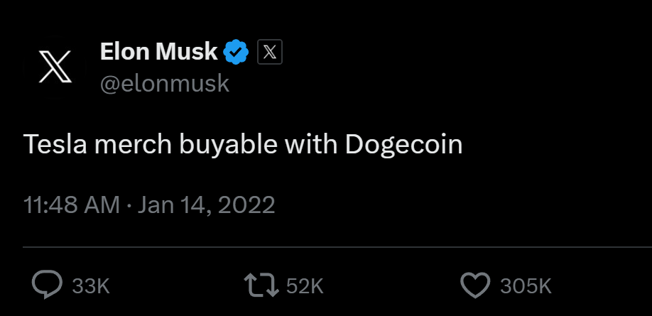 Elon Musk afirma que Teslas poderão ser adquiridos com Dogecoin 'futuramente'
