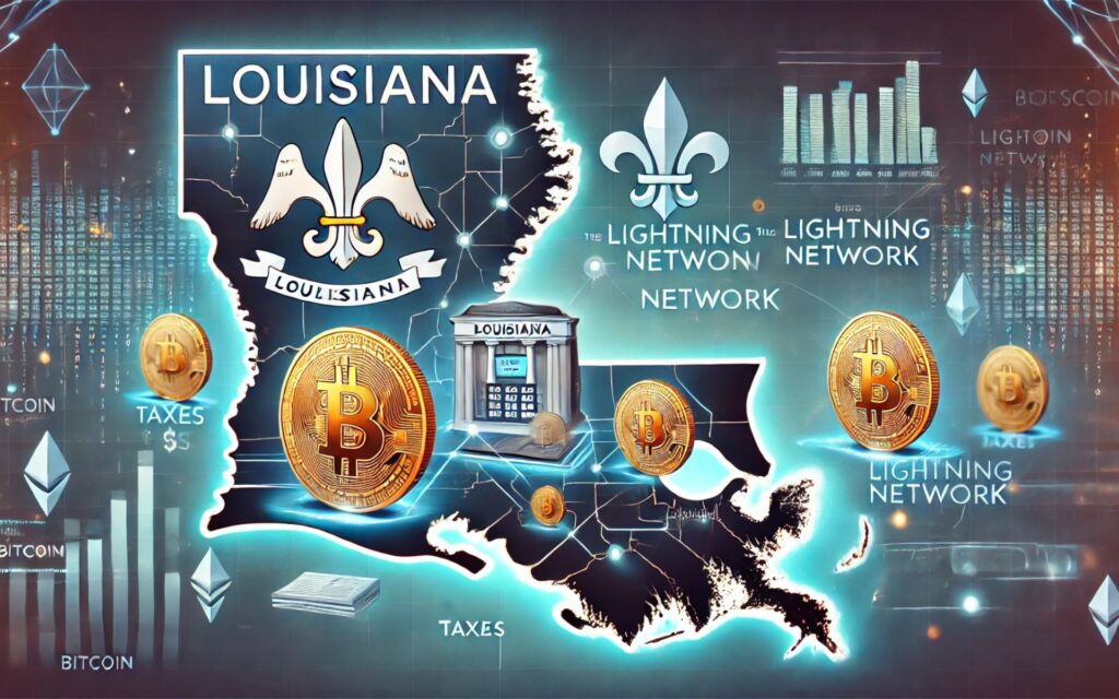 Impostos com Aceitação de Bitcoin e Lightning Network em Louisiana