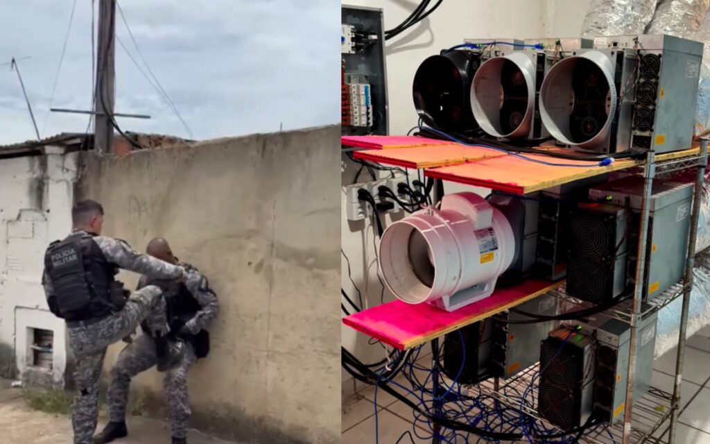 PM do Rio invade casa de tráfico e encontra fazenda clandestina de mineração de Bitcoin ligada na tomada