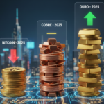 Bitcoin Fica Atrás de Ouro e Cobre em 2025