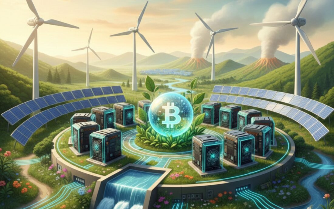 Mineração de Bitcoin Sustentável verde