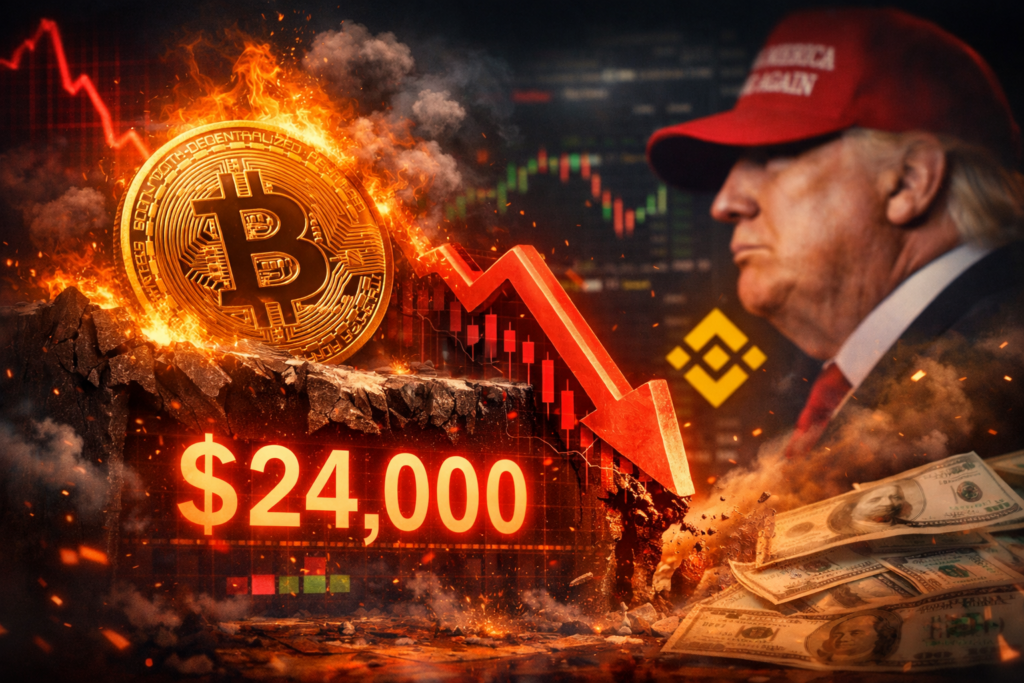 Bitcoin DESABA para US$ 24 mil em segundos na Binance em par com stablecoin de Trump!