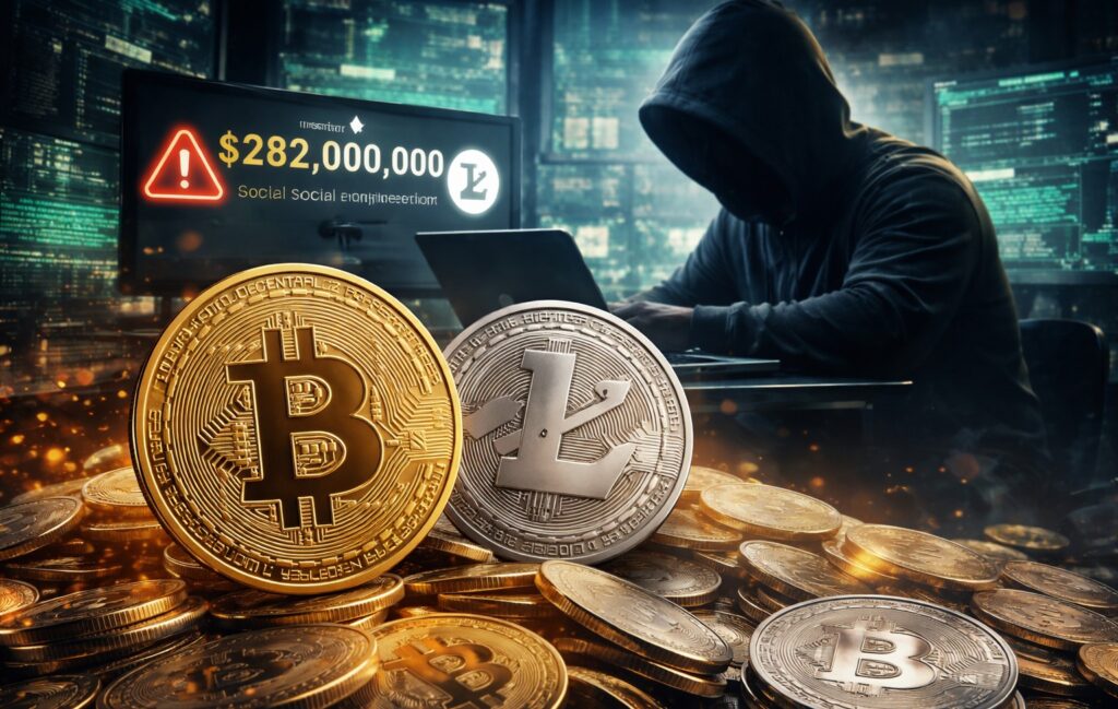 Engenharia Social Provoca Perda Histórica de US$ 282 Milhões em BTC e LTC