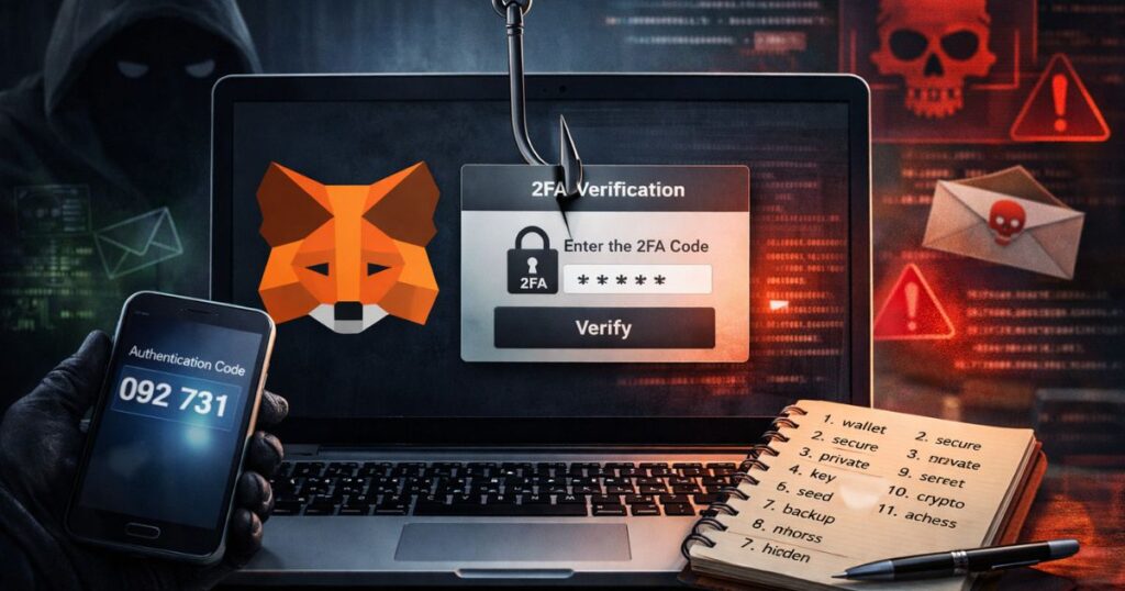 Usuários do MetaMask São Alvos de Novo Golpe de Phishing com “2FA Falso” para Roubo de Frases-Semente