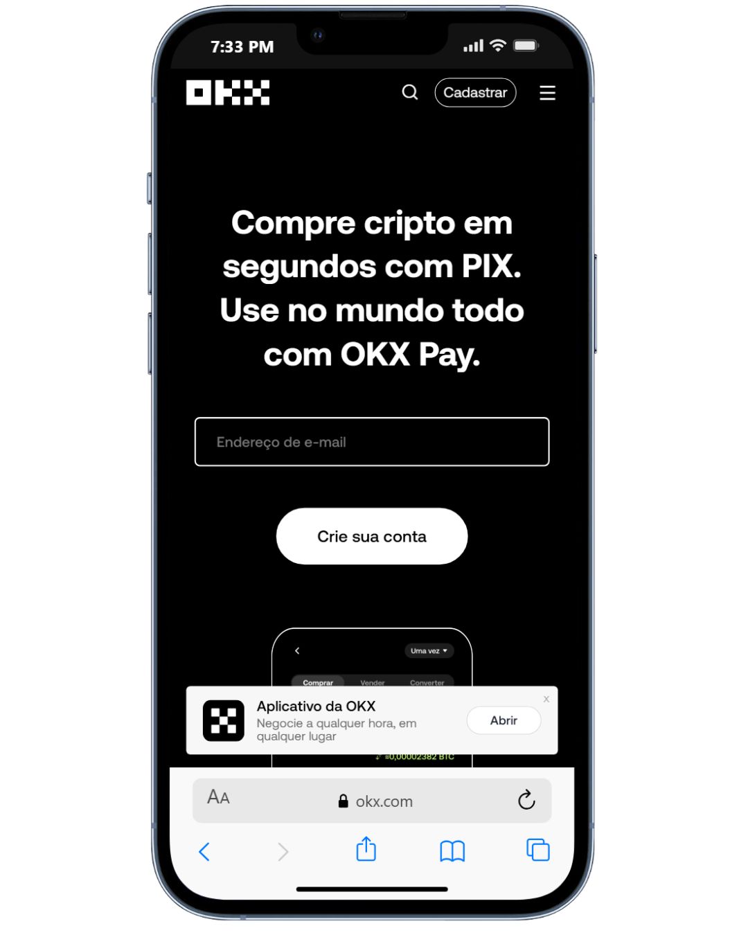 okx (1) Corretora OKX vista em dispositivos móveis