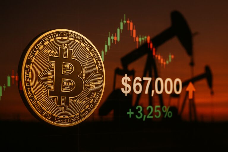 Bitcoin se mantém forte em US$ 67 mil diante da alta do petróleo e temores de inflação
