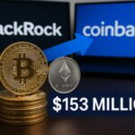 BlackRock transfere US$ 153 milhões em Bitcoin e Ethereum para Coinbase