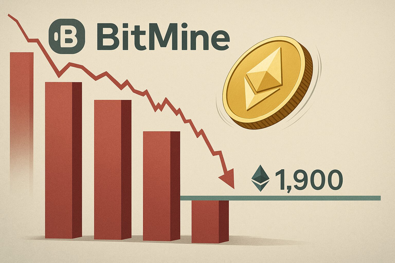 Perdas da BitMine em Ethereum ultrapassam US$ 7,34 bilhões com preço testando suporte de US$ 1.900