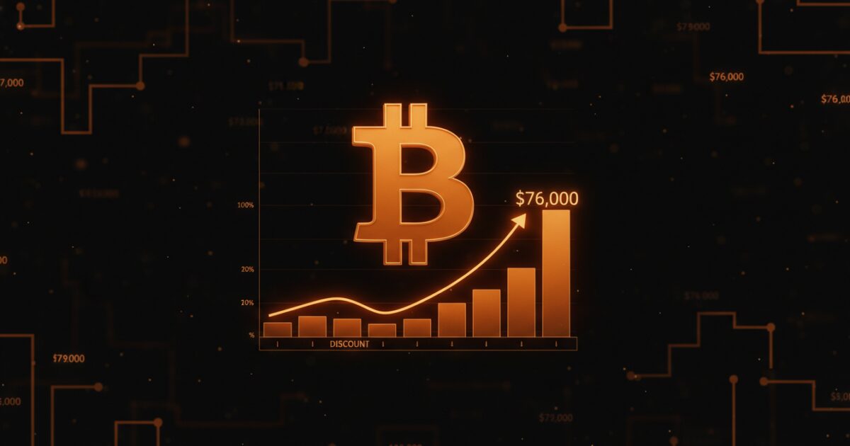 Bitcoin é negociado com ‘desconto’ na Coinbase: próximo alvo é reteste de US$ 76 mil?