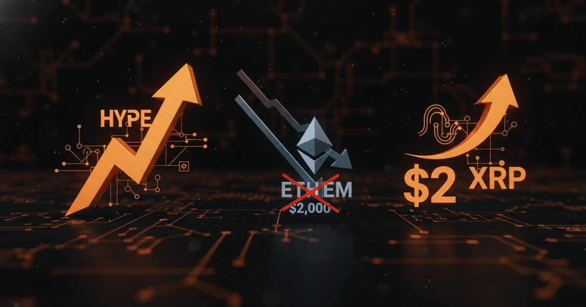 Hyperliquid (HYPE) Sobe 13%, Ethereum (ETH) Perde Risco de $2.000 e XRP Busca Retorno a $2: Análise do Mercado Cripto