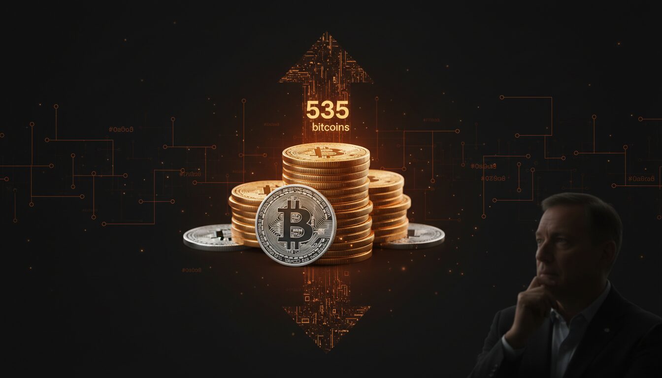Strategy anuncia aquisição de 535 bitcoins enquanto Saylor comenta sobre possíveis vendas.