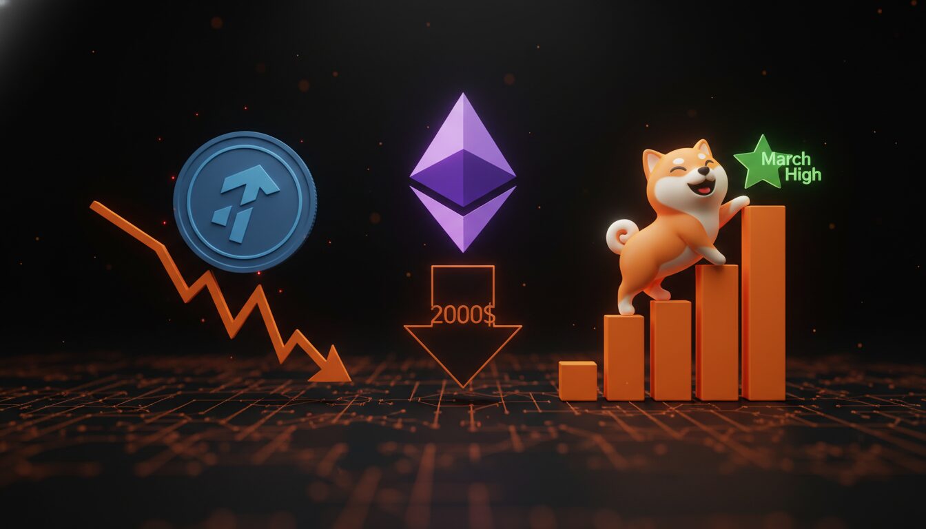 Toncoin em risco de perder ganhos; queda do Ethereum a $2.000 é possível e Shiba Inu atinge maior valorização desde março